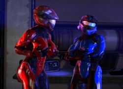 2girls armor big_ass big_breasts halo_(series) spartan spartan_(halo)