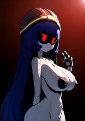 1girls 2d ai_generated big_breasts breasts doll_(murder_drones) female female_only humanoid murder_drones nipples no_sex robot robot_girl robot_humanoid screen_face shmecky solo tagme