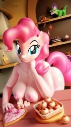 3d_(artwork) absurd_res anthro blender_(software) breasts cake candy cheese_sandwich_(mlp) cutie_mark dessert digital_media_(artwork) duo earth_pony equid equine female food friendship_is_magic gummy_(mlp) hair hasbro hi_res hornyforest horse jar looking_at_viewer macro male male/female mammal my_little_pony nipples nude pink_hair pinkie_pie_(mlp) pony smile