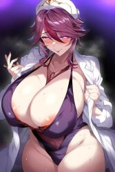 1girls ai_generated areolae big_breasts big_thighs blush breasts busty curvy female genshin_impact gigantic_breasts gigantic_thighs huge_breasts huge_thighs large_breasts large_thighs massive_breasts massive_thighs navel rosaria_(genshin_impact) sweat swimsuit taf4_novelai thick_thighs thighs voluptuous