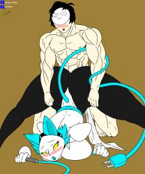 artist_request big_breasts big_girl cat_ears cat_tail deltarune deltarune_chapter_2 drawing mask muscular_male penetration tasque_manager_(deltarune)