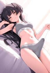 1futa ai_generated amber_eyes armpits balls bangs big_penis black_hair blush bra breasts bulge cowboy_shot cum cum_on_hand cum_stain cum_string dickgirl doseogwan erect_penis erection erection_under_clothes futa_only futanari head_on_pillow idolmaster idolmaster_shiny_colors indoors legs_together light-skinned_futanari light_skin long_hair long_penis looking_at_viewer lying lying_on_back lying_on_bed mayuzumi_fuyuko medium_breasts midriff narrowed_eyes navel on_back panties penis penis_bulge pillow presenting smile solo solo_futa sports_bra stain stretched_clothing sunlight sunny sweat tenting the_idolm@ster the_idolm@ster_shiny_colors underwear visible_penis_shape