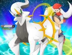 2024 absurd_res arceus clothed clothing colored detailed duo equid equine eyelashes female feral feral_penetrated from_behind_position generation_4_pokemon green_eyes hand_on_butt hi_res human human_on_feral human_penetrating human_penetrating_female human_penetrating_feral interspecies kayasamix legendary_pokemon light_body logo looking_pleasured lucas_(pokemon) male male/female mammal mature_female nintendo nude nude_female open_mouth partially_clothed penetration pokemon pokemon_(species) pokephilia quadruped raised_tail sex simple_background size_difference smile spread_legs spreading tail tan_body text tongue tongue_out toony traditional_media_(artwork) white_body zoophilia