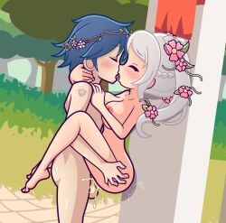 1boy 1girls balls breasts chrom_(fire_emblem) chrom_(valentine)_(fire_emblem) cum cum_in_pussy cum_inside ejaculation female fire_emblem fire_emblem_awakening fire_emblem_heroes furii_(artist) kissing large_breasts male nintendo nipples nude nude_female puyo_puyo puyo_puyo_fever robin_(female)_(valentine)_(fire_emblem) robin_(fire_emblem) robin_(fire_emblem)_(female) sex stand_and_carry_position straight testicles twintails vaginal_penetration