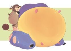 big_ass big_breasts breasts bubble_butt huge_ass miltank subakitsu thick_thighs transformation udders wide_hips