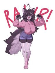 brown_hair female furry momotexx_(artist) momotexx_(vtuber) red_eyes rkgk virtual_youtuber vtuber vyugen wolf_ears wolf_girl