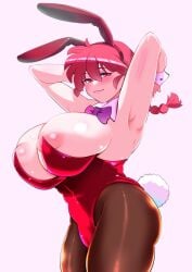 1girls areolae bunnysuit clothing huge_breasts large_breasts nipples ranma-chan ranma_1/2 ranma_saotome tagme yozakura_ereru