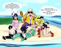 alanwrecked android_18 bad_launch breasts bulma_briefs chichi dog_ears dog_girl dragon_ball dragon_ball_z femsub glasses happy_trance heart_eyes large_breasts launch maledom master_roshi pet_play sex sex_toy symbol_in_eyes tail text tongue tongue_out videl