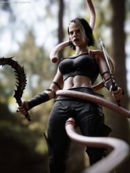 female mortal_kombat mortal_kombat_1_(2023) nyxenartz sareena sweat sweating tentacle tentacle tentacle_rape tentacle_sex