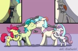 anal anal_oral_sex anal_sex anilingus anus anus_lick apple_bloom_(mlp) caluriri coco_pommel_(mlp) cub cutie_mark earth_pony equid equine female female/female female/male female_rimming_female female_rimming_male floppy_ears friendship_is_magic hasbro horse kissing kissing_while_penetrated licking licking_anus licking_ass male male/female mammal my_little_pony onomatopoeia oral oral_sex pony quadruped raised_tail rimjob rimming saliva_on_anus sandbar_(mlp) sex slurping sound_effects sweetie_belle_(mlp) tail tail_aside tongue tongue_out unicorn