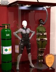 1girls 3d alien completely_nude completely_nude_female gamora green-skinned_female green_skin guardians_of_the_galaxy guardians_of_the_galaxy_(game) humanoid mannequin marvel nude nude_female restrained thejpeger trophy_case unconscious unconscious_female