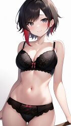 1girls ai_generated breasts female female_only human lingerie medium_breasts ruby_rose rwby solo