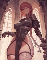 a1exwell ai_generated alternate_costume armored_dress chainsaw_man female fishnets makima_(chainsaw_man) not_porn pelvic_curtain stable_diffusion