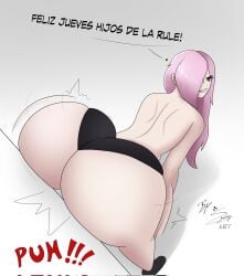 1girls ass big_ass latam_virtual_youtuber long_hair neneefthy no_bra panties pink_hair shateart spanish_text virtual_youtuber vtuber vtuberfanart white_background yellow_eyes