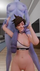 1futa 1girls 3d bedroom_eyes flaccid flaccid_penis futanari head_grab hyper no_pants nyl_widowmaker one_breast_out one_breast_out_of_clothes overwatch overwatch_2 pubic_hair selfie smile sug_madic3d tracer widowmaker