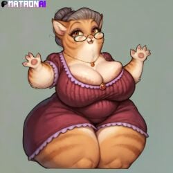 4k ai_generated anthro areola areola_slip areolae ass ass bbw big_breasts breasts chubby chubby_anthro chubby_female cleavage curvaceous curvy curvy_body curvy_female curvy_figure dress elderly_female feline feline female female_only furry gilf glasses gmilf grey_hair highres hips huge_breasts huge_thighs lackadaisy large_breasts matronai_(artist) mature mature_anthro mature_female mature_woman nina_mcmurray patreon pinup plump stable_diffusion thick thick_ass thick_hips thick_thighs thighs wide_hips