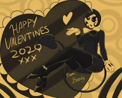 1girls bendy bendy_and_the_ink_machine bendy_fem bendy_the_dancing_demon bethy_(laranthrod) breasts female female_only latiar tagme valentine's_day