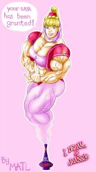 abs biceps blonde_hair blue_eyes breasts female i_dream_of_jeannie jeannie matl muscles muscular muscular_arms muscular_female muscular_legs muscular_thighs pale-skinned_female pale_skin pecs