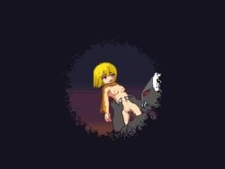 1girls animated blonde_hair breasts cum_inside defeated game_cg monster nakadashi nipples penis_in_pussy pixel_animation pixel_art rape semen sex short_hair tagme video violation