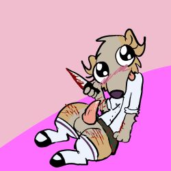 alfred alfred's_playhouse alfred_alfer alfreds_playhouse animal_ears animal_genitalia animal_humanoid animal_penis black_eyes bleeding blood canine crossdressing cutting cutting_self digital_media_(artwork) dog_furry femboy femboy_only furry furry_male furry_only gore ibispaintx knot male_ryona pit_bull precum redraw schoolgirl_alfie_(alfred_alfer) self_harm shoes skirt socks tan_fur thighs