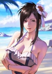 breasts female female_only final_fantasy final_fantasy_vii final_fantasy_vii_rebirth final_fantasy_vii_remake solo swimsuit tifa_lockhart zomayuan