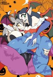 2girls alternate_version_available animal_print ass ass_grab bat_print big_ass big_breasts black_hair breasts cameltoe capcom clothing cosplay darkstalkers disney disney_channel disney_xd eda_clawthorne female female_only fighting_game grabbing_own_ass green_eyes halloween head_wings hi_res highres holidays huge_ass huge_breasts large_ass large_breasts lilith_aensland lilith_aensland_(cosplay) lilith_clawthorne long_hair milf moisesgrafic morrigan_aensland morrigan_aensland_(cosplay) multiple_girls name_connection nintendo shimaidon silver_eyes silver_hair sister sisters straight_hair succubus the_owl_house vampire_savior wings witch yellow_eyes