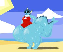 1female 1girls exaggerated_anatomy exaggerated_proportions female hyper hyper_ass hyper_butt hyper_thighs lifeguard lifeguard_swimsuit nintendo pokemon pokemon_(species) ryebread005 tagme vaporeon