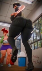 1boy 1girls 3d 3d_(artwork) anonymous_male ass big_ass big_butt cartoon_network clothed clothed_female crossover crush dbhfrost extreme_size_difference female female_focus foster's_home_for_imaginary_friends frankie_foster giantess hotel_transylvania large_ass large_butt male mavis_dracula multiple_female multiple_girls scrag_frankie scrag_mavis size_difference