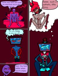 alastor_(hazbin_hotel) anthro arthropod bad_drawing deer duo fish genitals hazbin_hotel hellaverse humiliation insects lepidopteran machine male mammal marine masturbation micropenis moth penis penis_humiliation robot shark sketchytheweasel small_penis small_penis_humiliation solo ugly_art valentino_(hazbin_hotel) vox_(hazbin_hotel)