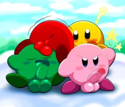 2025 4boys anus asshole ball_with_hyper_features balls ballsack big_penis blush blushing cock confused genitalia genitals happy happy_male humanoid_genitalia humanoid_penis kirby kirby_(series) kirby_and_the_amazing_mirror male male/male male_only motion_lines orb penis pink_body quartet question_mark shaking smile star tagme tepigfan101 testicles