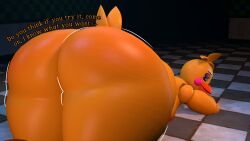 1girls animatroni animatronic_female ass ass_focus big_ass big_ass_(female) big_butt butt_focus female female_pred five_nights_at_freddy's five_nights_at_freddy's_2 furry furry_female furry_pred hyper hyper_butt hyper_thighs large_ass large_butt post_vore pov prey_pov robot robot_girl rtoy_chica_(fnaf) toy_chica_(fnaf) vore vorthomas82
