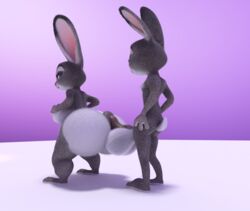 1boy 1girls 3d anthro ass balls big_balls big_breasts big_butt big_penis blender_(disambiguation) breasts disney duo female flat_chest futanari genitals herm huge_balls intersex judy_hopps lagomorph large_breasts leporid mammal penis penis_on_ass puffy_anus rabbit storyborn zootopia