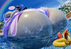 1girls big_ass big_breasts breasts fat_female female floatie hasbro hyper_ass jiggling_breasts magna_save maskedtreasure my_little_pony original_character splashing swimming_pool swimsuit tagme wobbling_ass