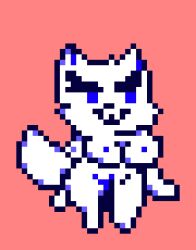 ass breasts catgirl eyelashes female pixel_art shortstack white_body