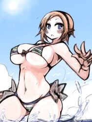 beach bikini bikini_bottom bikini_top breasts dandandadandddd disgaea disgaea_rpg large_breasts magic_knight_(disgaea) marlene_(disgaea) nippon_ichi_software seaside skimpy_bikini