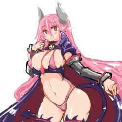 breasts dandandadandddd disgaea large_breasts nippon_ichi_software skimpy_clothes succubus succubus_(disgaea) succubus_costume succubus_horns succubus_tail succubus_wings thick_thighs thighs visible_nipples