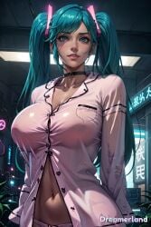 1girls ai_generated anime anime_style big_breasts breasts choker city cityscape close-up closed_mouth clothes coloured curvy curvy_figure female from_front_position hd hd_(traditional) huge_breasts large_breasts league_of_legends league_of_legends:_wild_rift long_hair looking_at_viewer model navel neon_lights night nsfw pajamas pijama realistic shiny shiny_clothes shiny_hair shiny_skin skinny sky4maleja smile sona_buvelle standing twintails