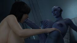 3d asari big_ass big_breasts big_butt big_penis blowjob fellatio futa_on_futa futanari gwsfm liara_t'soni mass_effect miranda_lawson