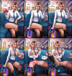 anal anal_insertion areolae aroma_sensei ass athletic big_breasts birthday birthday_party black_socks blonde_hair blue_eyes blush bottomless breasts breasts_out buckteeth busty cafe calves cameltoe dark-skinned_male dark_skin eating erect_nipples eyebrow_piercing faceless_male female female_focus fit fit_female flashing g-string gift gwen_stacy gwen_stacy_(spider-verse) hourglass_figure ice_cream knee_socks kneehighs kneesocks makeup male male_pov marvel marvel_comics miles_morales nipple_bulge nipple_piercing nipples one_breast_out piercing pleated_skirt pov public pussy remote remote_control remote_control_vibrator remote_controlled_vibrator remote_vibrator school_uniform schoolgirl sex_toy shaved_pussy shirt shivering short_hair sitting skirt small_panties socks spider-gwen spider-man_(series) spread_legs sweat text thick_thighs thong tie undressing vagina vibrator vibrator_in_ass vibrator_under_clothes vibrator_under_panties wide_hips
