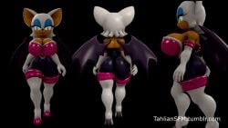 3d animated big_breasts bouncing_breasts cameltoe fully_clothed gif gloves jiggle jiggling_ass jiggling_breasts latex navel rouge_the_bat sega sonic_(series) tahlian walk_cycle walking