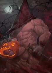 abs adios55582544 balls bara biceps big_balls big_penis erection fucking_pumpkin male male_nipples male_only manly muscular_male nipples nude pecs penis pumpkin pumpkin_masturbation pyramid_head silent_hill silent_hill_2