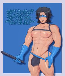 batman_(series) dc dc_comics dick_grayson gay jockstrap kiddeathx_(artist) male male_only nightwing uncensored yaoi