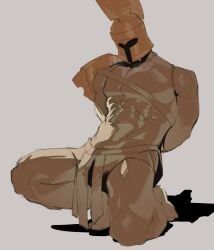 1boy bara gay kogito muscular statue_of_ares_(fortnite)