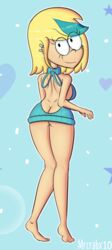 1girls ass ass_cleavage back blonde_hair blue_hair breasts butt_crack feet female female_only human legs looking_back mrcrabx10 no_panties sam_sharp solo solo_female solo_focus straight_hair sweater the_loud_house virgin_killer_sweater