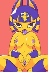 2:3 animal_crossing ankha ankha_(animal_crossing) ankha_ride_(minus8) anthro anus breasts cat_tongue dangerlicks egyptian egyptian_mythology felid feline felis female genitals head_ornament hi_res mammal middle_eastern_mythology mythology nintendo nipples pussy solo solo_focus spread_pussy spreading