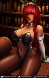 1girls abs ass big_ass big_breasts big_butt bodysuit breasts bunny_ear bunny_ears bunny_girl bunny_tail bunnysuit cleavage erza_scarlet fairy_tail female female_focus female_only hair hair_over_one_eye hips large_breasts long_hair looking_at_viewer luminyu navel pinup rabbit_ears rabbit_humanoid rabbit_tail red_hair redhead ribbon sitting smile solo solo_female solo_focus tagme tattoo thick_thighs thighs very_long_hair white_skin wood