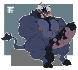 ahe_gao anthro big_penis bovine bull furry furry_male horns hyper_penis male male_only masturbation muscular muscular_male penis solo_male tongue_out