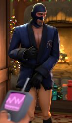 1cuntboy 3d 3d_(artwork) blush christmas christmas_gift christmas_tree cuntboy drool gloves intersex male_only nsfwdark partially_clothed remote_control_vibrator sfm spy_(team_fortress_2) team_fortress_2 vibrator vibrator_under_clothes wet