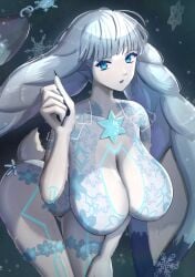 1girls blue_eyes bodysuit breasts bunny_ears bunny_girl core_crystal dahlia_(xenoblade) gonzarez jewelry large_breasts nintendo paws snow snowflake tail thick_thighs xenoblade_(series) xenoblade_chronicles_2