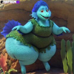 2020s 2024 4k ai_generated bbw chubby daniela_paguro disney fat fat_woman female highres luca_(pixar_film) matronai_(artist) mature mature_female milf overweight patreon pixar stable_diffusion